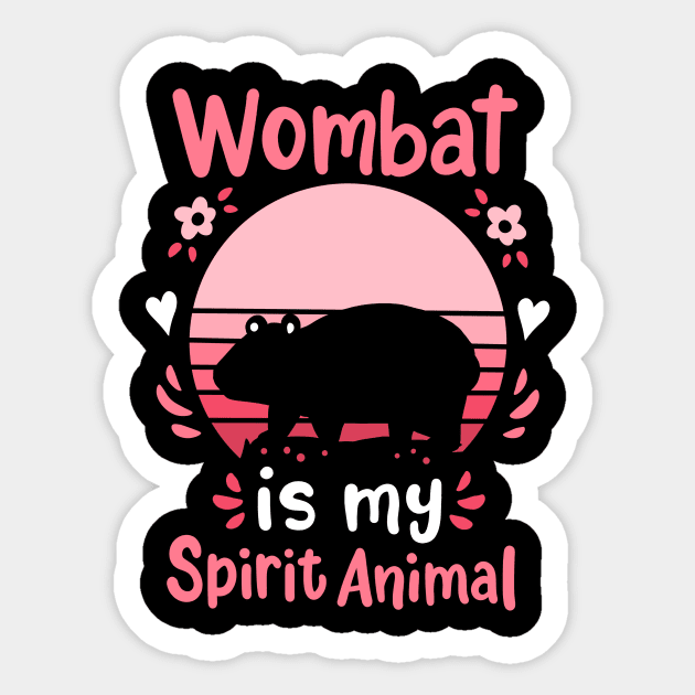 Wombat Spirit Animal Wombat Lover Retro Sticker by CreativeGiftShop